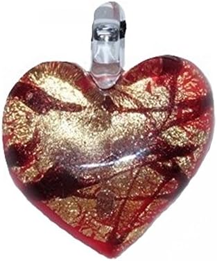 Corte Murrina - PENDENTIF COEUR ROUGE/NOIR EN AUTHENTIQUE VERRE DE MURANO