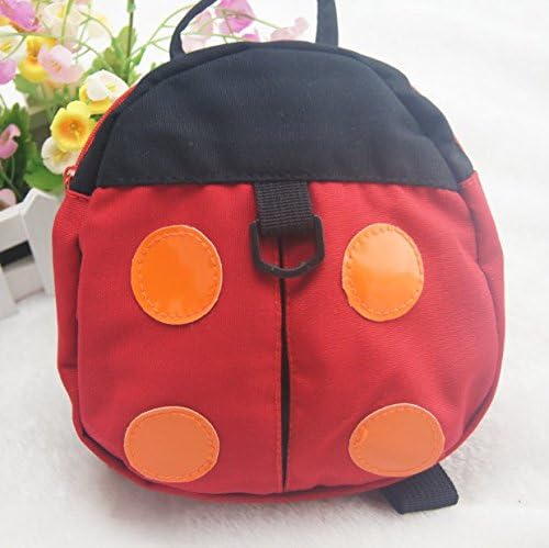 Generic 1pc Cute Kids Keeper Toddler Walking Safety Harness Backpack Security Strap Rein Belt Red Ladybug Bag Strap Bag Walker Learning(Red)