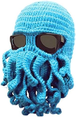 Tentacle Octopus Cthulhu Knit Beanie Hat Cap Wind Ski Mask (Lightblue)
