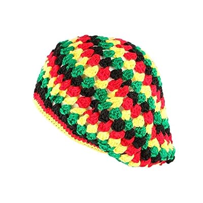 Nyls Création Beret Bonnet Rasta Jaune Vert Rouge Oversize Raygo - Mixte