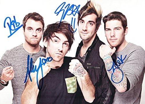 All Time Low Autographed Signed 21cm x 29.7cm A4 Photo Poster