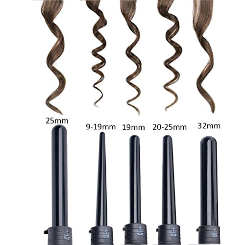 Ckeyin ®5 in 1 Multifunktions Austauschbare Lockenwickler Kit - 6
