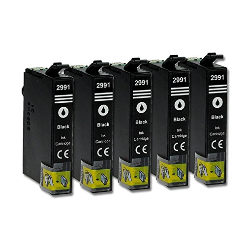 5 Druckerpatronen kompatibel zu Epson 29-XL / T2981 / T2991 (Schwarz) passend für Epson Expression Home XP-240 XP-245 XP-247 XP-330 XP-332 XP-335 XP-340 XP-342 XP-345 XP-430 XP-432 XP-435 XP-440 XP-442 XP-445