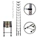 Produktbild MAXCRAFT 3,80 m Teleskopleiter Aluleiter Soft Close Stehleiter Sprossenleiter ausziehbare Leiter Ausziehleiter Anlegeleiter Mehrzweckleiter EN-131 geprüft