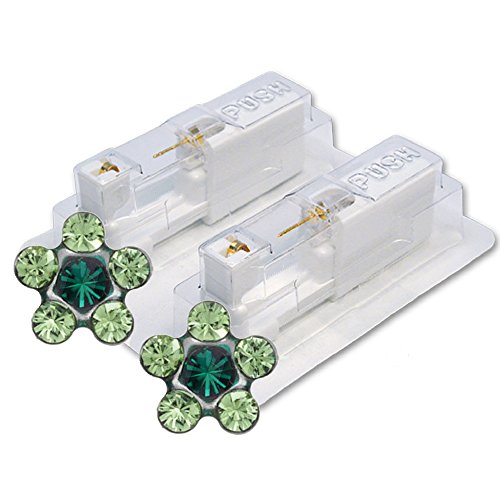 1 par studex Key2Life  Pendientes Flores Emerald/Peridot 5 mm