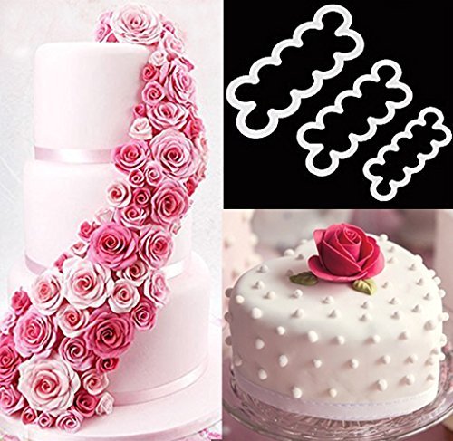 3pcs Cake Decoration Mold Diy One Piece Molded Fondant Roses
