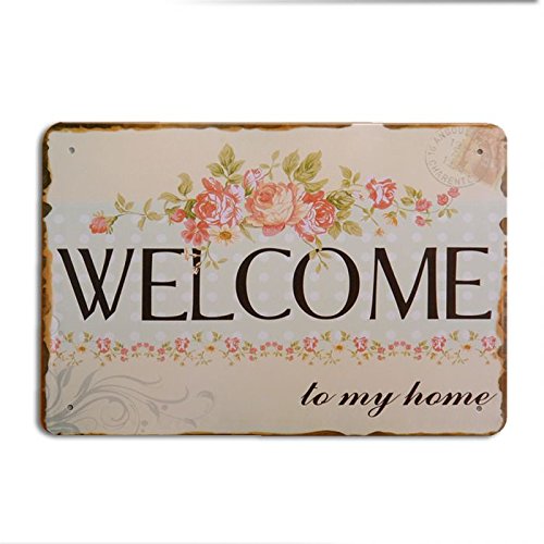 Metallschild WELCOME Vintage Schild im Retro-Design