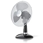 Brandson - Tischventilator 30cm / Windmaschine | Tisch Ventilator mit 3-Leistungsstufen | Leistungsaufnahme 40W | angenehmes Betriebsgeräusch | Neigungswinkel ca. 30° | Oszillation ca. 85° | schwarz / silber