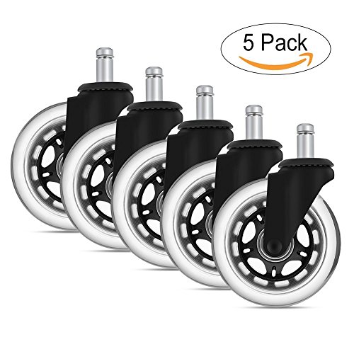 GHB 5pcs Roulettes Chaise Bureau Roulement Silencieux et Résistantes à l’Abrasion