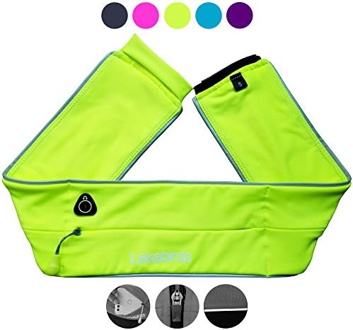 Lakebirds Fashion Running Belt, Sport Exercise Waist Packs, Storage for Cell Phones Cards Keys Cash, Great for Men and Women Jogging Gym Workouts Walking Hiking Yoga Trekking (Neon Yellow, Small/26"-28")