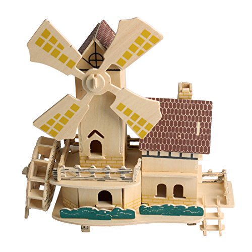 Preisvergleich Produktbild Andux DIY Haus,Wooden 81 Teile 3D Puzzle-Bauwerke 3DPT-02