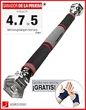 Innovación del mercado en 2017 Barra de dominadas con un sistema hexagonal patentado por Sportstech.KS200-con,palanca tensora de seguridad,6 puntos de presión y un diseño excepcional,incluye guantes (plata)