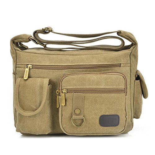 Preisvergleich Produktbild Sucastle Freizeittaschen Mode-Tasche Retro-Tasche Schultertasche Messenger Bag Tragetasche Sucastle Farbe:khaki Größe:31x21x14cm