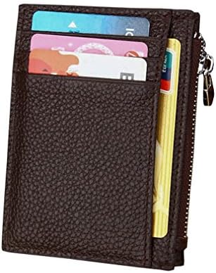 TOPSTORE01 Credit Card Holder Leather ID Card Case Mini Wallet Money Clip For Men Women (Brown)