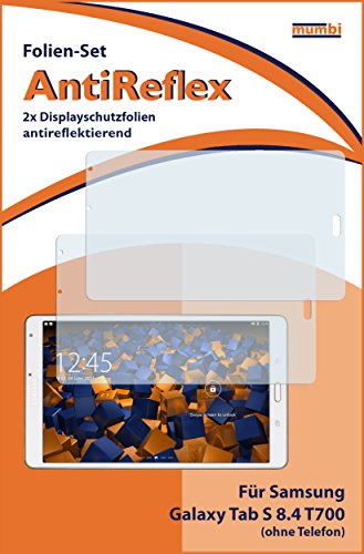 2 x mumbi Displayschutzfolie Samsung Galaxy Tab S 8.4 T700 Schutzfolie AntiReflex matt (nur T700 OHNE Telefonfunktion)