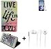 Produktbild TOP SET für LG Electronics Stylus 3 360° Wallet Case Schutz Hülle ''live the life you love'' Schutzhülle Handy Hülle Handyhülle Handy Tasche Etui inkl. ohrstöpsel Smartphone Flip cover Flipstyle für LG Electronics Stylus 3 - K-S-Trade®