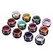 Nail Powder Mirror DANCINGNAIL 12 Colors 12 bottles Magic Mirror Chrome Effect Metallic Powder Set Nail Art Additive Pigment Sliver With 12pcsDual-head Sponge Pen