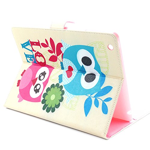 iPad 2 iPad 3 iPad 4 Hülle, Deenor Two owls Pattern PU Leder Abdeckung Stand Flip Schutzhülle Hülle für Apple iPad 2 iPad 3 iPad 4. (Two owls) - 5
