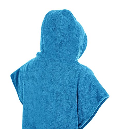 Unisex 100% Baumwoll Bademantel Poncho mit oder ohne Tasche Frottiermantel Umkleidemantel Handtuch Schwimmen Surfen - 2