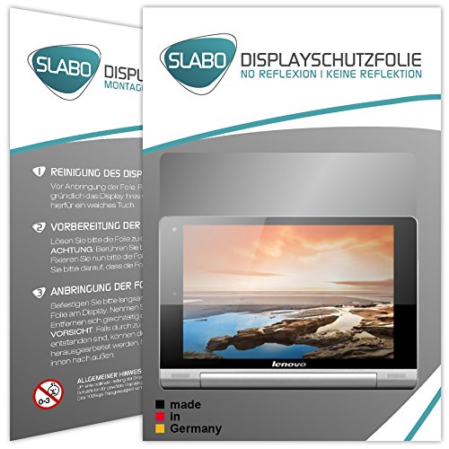 2 x Slabo Displayschutzfolie Lenovo IdeaPad Yoga Tablet 8 Displayschutz Schutzfolie "No Reflexion|Keine Reflektion" MATT-Entspiegelnd MADE IN GERMANY