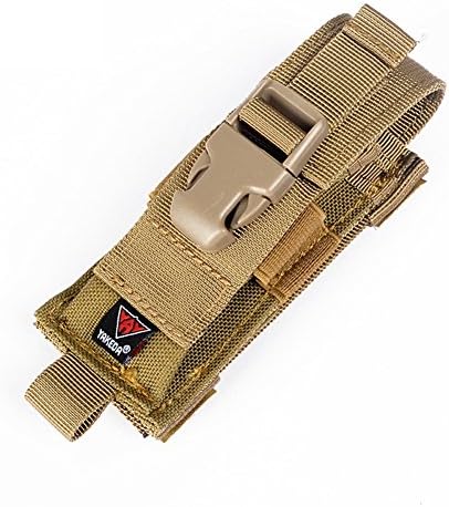 Yakeda® All Carry Folding Knife Sheath Nylon Cover Double MolleCarry/Strap Knife Bag C88044-1, tan