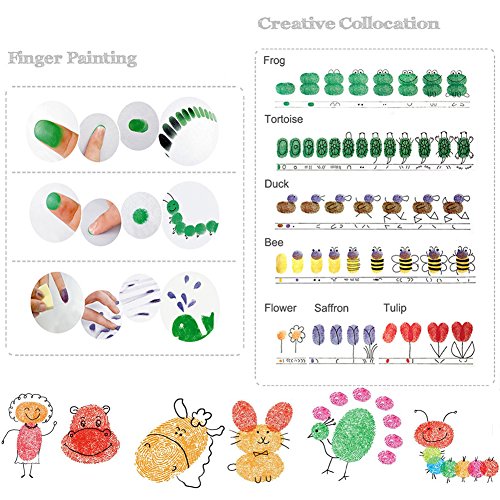 24 Farben Stempelkissen Set, ApoGo Stempel Tinte, Tinte Pads Stempel, Stamp Pad Fingerdruck fuer Papier Handwerk Stoff, Fingerabdruck ,Scrapbook, Malerei ,Mehrfarbige - 2