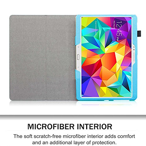 Fintie Samsung Galaxy Tab S 10.5 Hülle Case – Slim Fit Folio Kunstleder Schutzhülle Cover Tasche mit Ständerfunktion für Samsung Galaxy Tab S T800 T805 (10,5 Zoll) Tablet (mit Auto Schlaf / Wach Funktion), Blau - 5