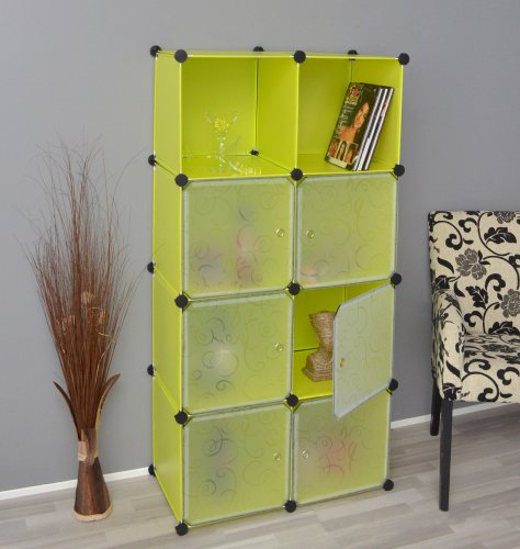 ts-ideen Regal Schrank Flur Diele Badregal Kleiderschrank Wandregal in Gelbgrün Steckregal Stecksystem Steckschrank plug-in - 7
