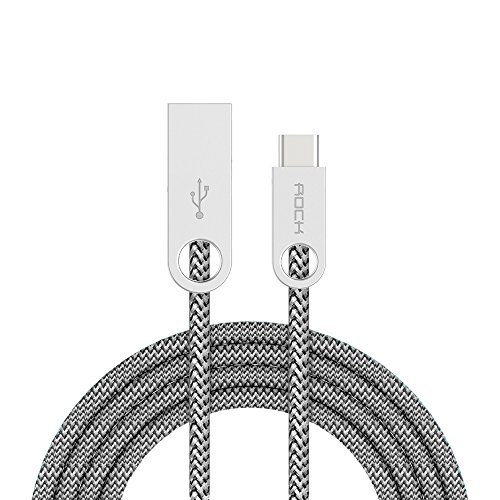ROCK USB C Kabel auf USB 2.0 1M Type C Ladekabel Nylon Cobblestone-Zink-Legierung Typ-C Datenkabel für Type C Geräte inklusive HTC One A9 Letv Max Xiaomi Mi5 LG G5 Sony Xperia X