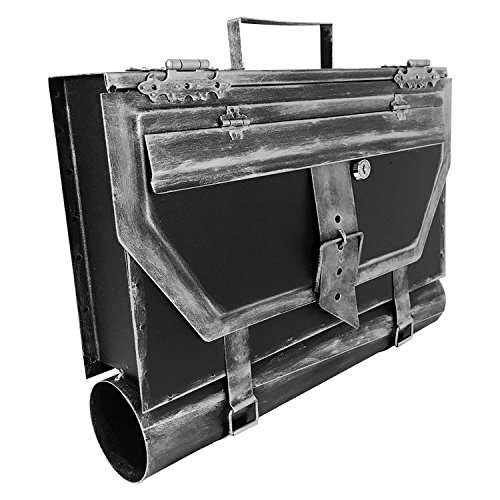 Preisvergleich Produktbild Mojawo Wandbriefkasten Briefkasten Postkasten Zeitungsrolle Schultasche mit Zeitungsfach Post Wandmontage Silber Antik-Look