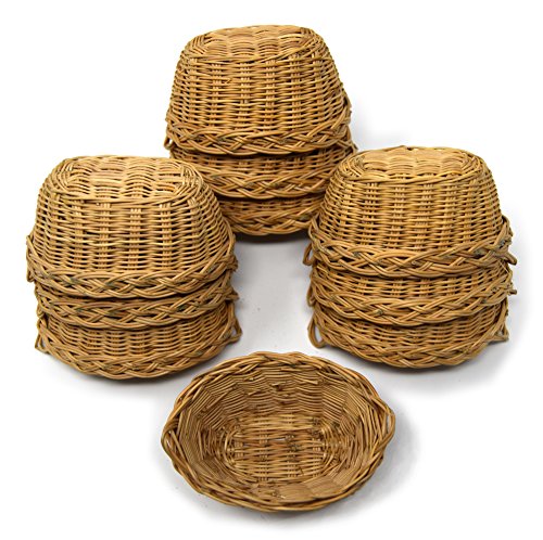 10er Set Miniatur Weidenkörbchen, handgefertigter Flechtkorb ca. 6 cm Durchmesser - 4