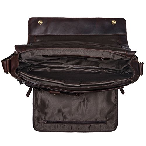 STILORD  Jan  15 6 Zoll Laptoptasche Leder Herren Damen Umh  ngetasche Unitasche Aktentasche Freizeit B  rotasche weiches Vintage Leder  Farbe ebenhol