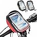 Produktbild Mzj Fahrradtasche Wasserdichte Tasche Touchscreen Handy-Tasche Mountainbike-Front Strahl Tasche Fahrradtasche Lenkertasche,Red