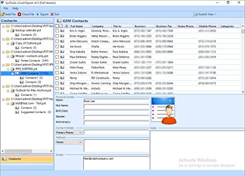 vCard Export