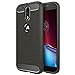 Produktbild Simpeak für Moto G4 Hülle Grau, Premium Weiche Karbonfaser Elastisch Schützendes Rückseiten-Case für Moto G4 / G4 Plus [Fallschutz] [Rutschfest] [Kratzfest]