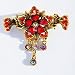 Flower Hair Clip Flower Hairclip Rhinestone Hair Claw Clip Crystal Hair Clip Claw Wedding Hair Clip Diamante Hair Clip Flower Hair Grip Vintage Hair Accessory Gold Hair Clip Hair Jewellery Bridesmaid Hair Jewelry Girls Hair Clip (Red)