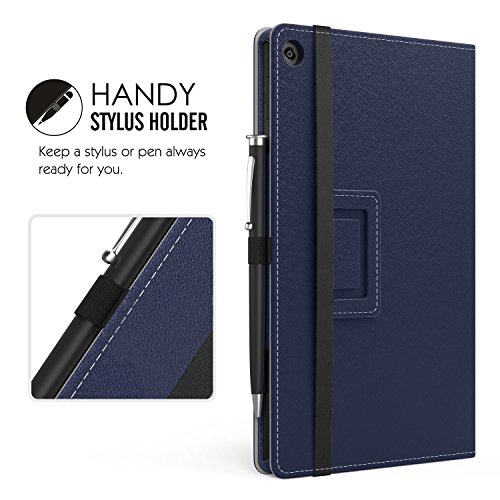 MoKo Hülle für All-New Amazon Fire HD 8 Tablet (7th Generation – 2017 Modell) – Kunstleder Ständer Schutzhülle Smart Cover mit Stift-Schleife für das neue Fire HD 8, Wolf Totem - 9