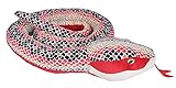 Dieses Kuscheltier bildet eine phantasievolle Schlange in den Farben rot, braun und weiß ab. Mit dieser kann man die Welt der Reptilien erforschen.