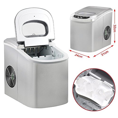 Yahee Eiswürfelmaschine Eiswürfelbereiter Automatischer Eis Würfel Maschine Icemaker silber - 2