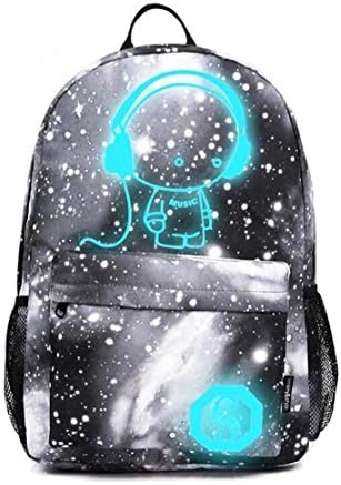 Venaster Travel Bag Starry Sky Backpack Luminous Unisex School Bag Canvas Rucksack Galaxy Knapsack Satchel Hiking Bag