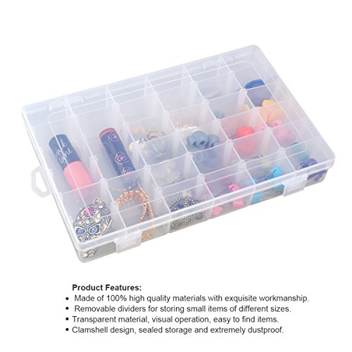 OULII 36 Fächern Kunststoff Aufbewahrungsbox Transparent Schmuckschatullen - 5
