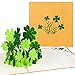 Produktbild PaperCrush® Pop-Up Karte Glücksklee - Viel Glück für Abitur Prüfung, Viel Erfolg, Neuer Job, Gute Besserung - Handgemachte 3D Geburtstagskarte mit Klee, Kleeblatt inkl. Umschlag