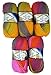 Produktbild 5 x 100 g Alize Strickwolle 40% Woll-Anteil, mehrfarbig mit Farbverlauf, 500 Gramm Wolle (pring rosa grün u.a. 4834)