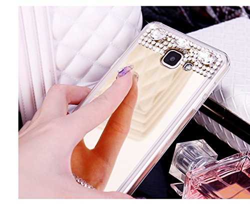 Galaxy A5 2016 Hülle,Galaxy A5 2016 Schutzhülle,Galaxy A5 2016 Case,ikasus® [Bling Glitzer Kristall Strass Diamant Spiegel Hülle] Galaxy A5 2016 Silikon Hülle,Glänzend Glitzer Kristall Strass Diamanten Überzug Mirror Spiegel Muster Stoßdämpfend TPU Silikon Schutz Handy Hülle Case Tasche Silikon Crystal Case Schutzhülle Etui Bumper für Samsung Galaxy A5 (2016) SM-A510F (5,2 Zoll) – Gold - 4