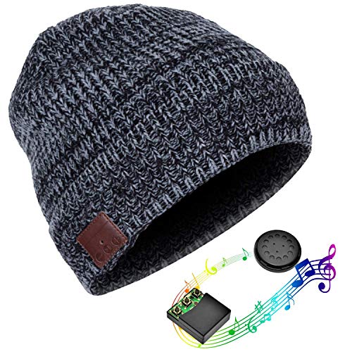 JIANYIJIA Auriculares Bluetooth Gorra?Bluetooth Beanie Hat Gorro de Punto Unisex con Altavoz Estéreo Auriculares y Micrófono (Modello Nero)