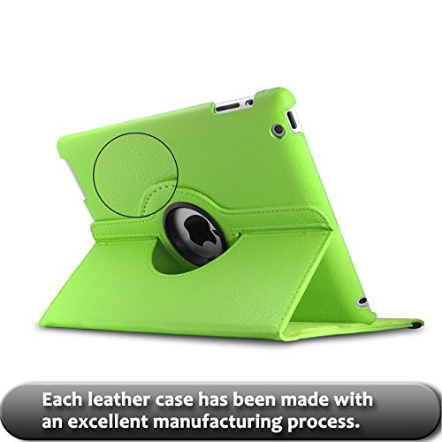 iPad 2 3 4 Hülle,Infiland PU Ledertasche lederhülle 360°Drehbarer Stand Smart Cover Case Schutzhülle Tasche Etui für Apple iPad 2,iPad 3, iPad 4(mit Auto Schlaf / Wach Funktion)(Grün) - 7