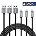 Produktbild Type C Kabel, ikalula Full-Speed Synchronisieren USB C Kabel auf USB 3.0 Nylon Grau USB C Ladekabel für Type C Geräte, Samsung Galaxy S8, OnePlus 5, Nexus 5X/6P, Huawei P9/P10 - 1M*3 Stück