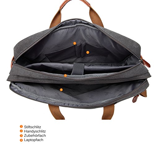 CoolBELL umwandelbar Rucksack Messenger Bag Umh  ngetasche Laptop Tasche Handtasche Business Aktentasche Multifunktions Reise Rucksack Passend f  r 17