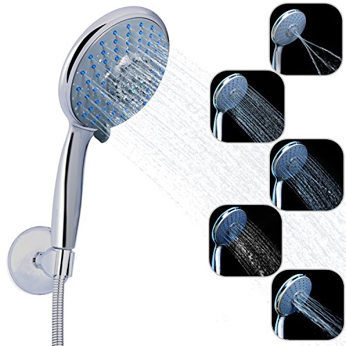 DSIKER®Luxus massage Duschkopf,Air 5 Jet Brausekopf 150 mm Größe,pulsierende angenehm kräftige duschstrahl,Wellnessbrause,Brausekopf,Regendusche Regenbrause Duschbrause Regenwalddusche SPA Wellness Regen Brause Shower,5 Strahlarten Chrom