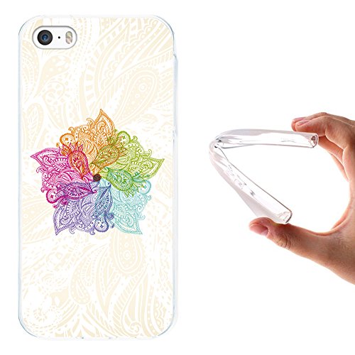 WoowCase | Custodia Cover Flessibile in Gel per [ iPhone SE iPhone 5 5S ] Ultra Sottile Silicone Mandala Colorato